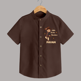 Little Garba Rockstar Personalized Shirt - CHOCOLATE BROWN - 0 - 6 Months Old (Chest 23")