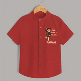 Little Garba Rockstar Personalized Shirt - RED - 0 - 6 Months Old (Chest 23")