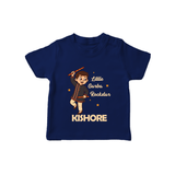 Little Garba Rockstar T-shirt | Custom Baby T-shirt for Dance Lovers - NAVY BLUE - 0-5 Months Old (Chest 17")