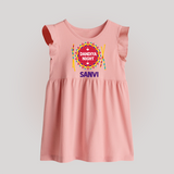 Little Garba Rockstar Personalized Baby Frock - BABY PINK - 0 - 3 Months Old (Chest 17")
