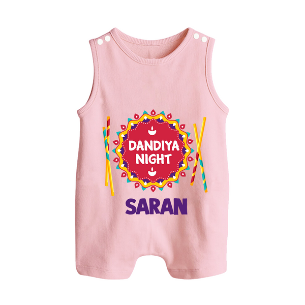 Dandiya Night Romper suit/sleeveless romper | Personalized Baby Romper suit/sleeveless romper for Festive Celebrations - BABY PINK - 0 - 5 Months Old (Chest 18")