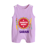 Dandiya Night Romper suit/sleeveless romper | Personalized Baby Romper suit/sleeveless romper for Festive Celebrations - LILAC - 0 - 5 Months Old (Chest 18")