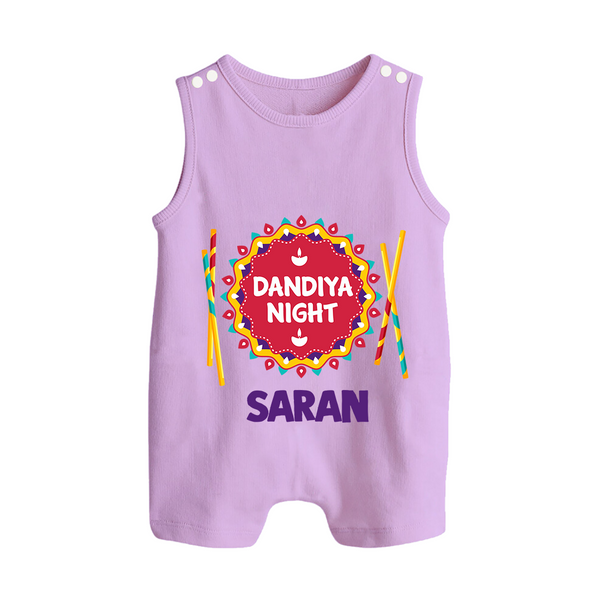 Dandiya Night Romper suit/sleeveless romper | Personalized Baby Romper suit/sleeveless romper for Festive Celebrations - LILAC - 0 - 5 Months Old (Chest 18")