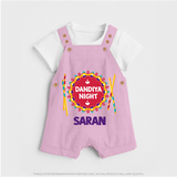 Dandiya Night Dungaree Set | Personalized Baby Dungaree Set for Festive Celebrations - BABY PINK - 0 - 5 Months Old (Chest 18")