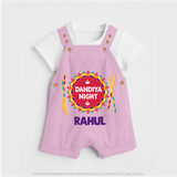 Little Garba Rockstar Personalized Dungaree - BABY PINK - 0 - 5 Months Old (Chest 18")