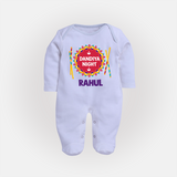 Little Garba Rockstar Personalized Full Body Suit - BABY BLUE - New Born (Chest 7.5")