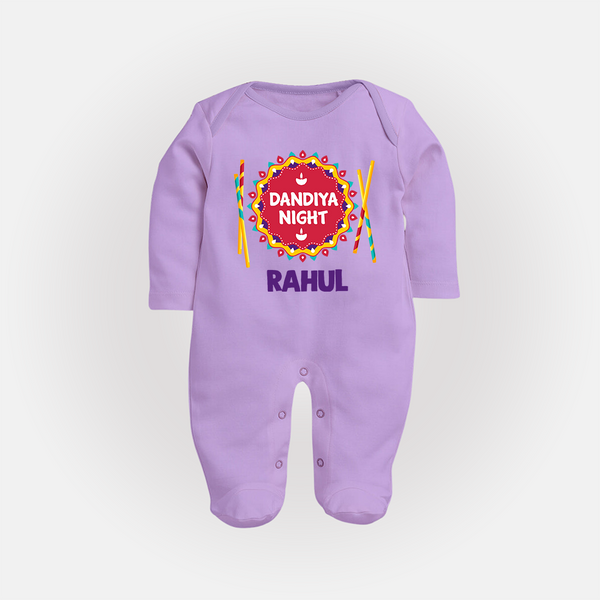 Little Garba Rockstar Personalized Full Body Suit - LILAC - New Born (Chest 7.5")