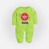 Little Garba Rockstar Personalized Full Body Suit - LIME GREEN - New Born (Chest 7.5")