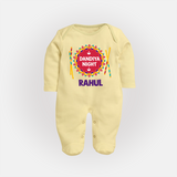 Little Garba Rockstar Personalized Full Body Suit - PASTEL YELLOW - New Born (Chest 7.5")