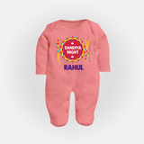 Little Garba Rockstar Personalized Full Body Suit - PEACH - New Born (Chest 7.5")