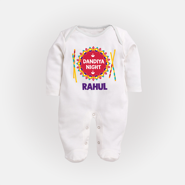 Little Garba Rockstar Personalized Full Body Suit - WHITE - New Born (Chest 7.5")