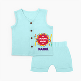 Little Garba Rockstar Personalized Jabla Set - BABY BLUE - 0 - 3 Months Old (Chest 9.8")