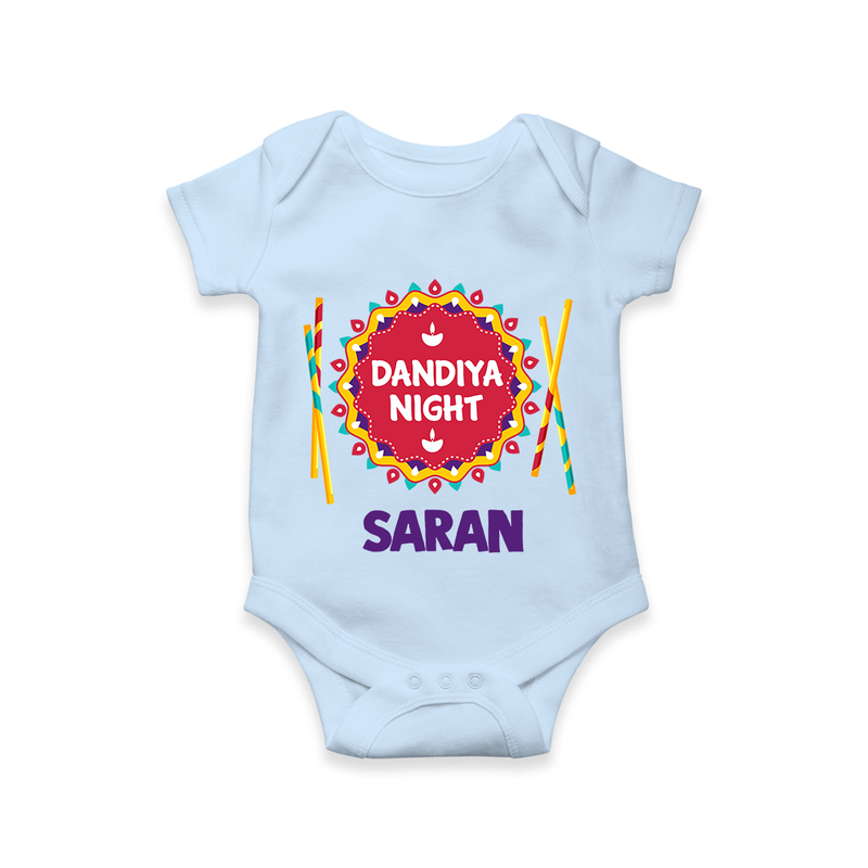 Dandiya Night Romper/Onesie | Personalized Baby Romper/Onesie for Festive Celebrations - BABY BLUE - New Born (Chest 14")