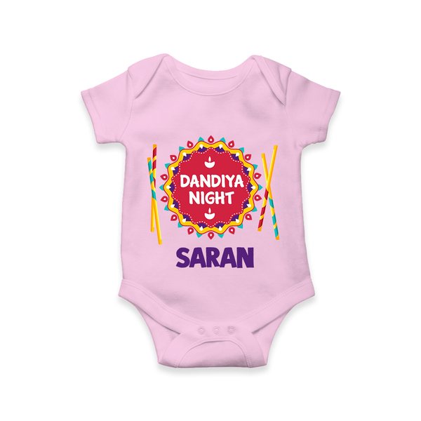 Dandiya Night Romper/Onesie | Personalized Baby Romper/Onesie for Festive Celebrations - BABY PINK - New Born (Chest 14")
