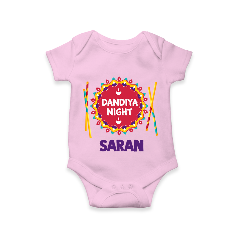 Dandiya Night Romper/Onesie | Personalized Baby Romper/Onesie for Festive Celebrations - BABY PINK - New Born (Chest 14")