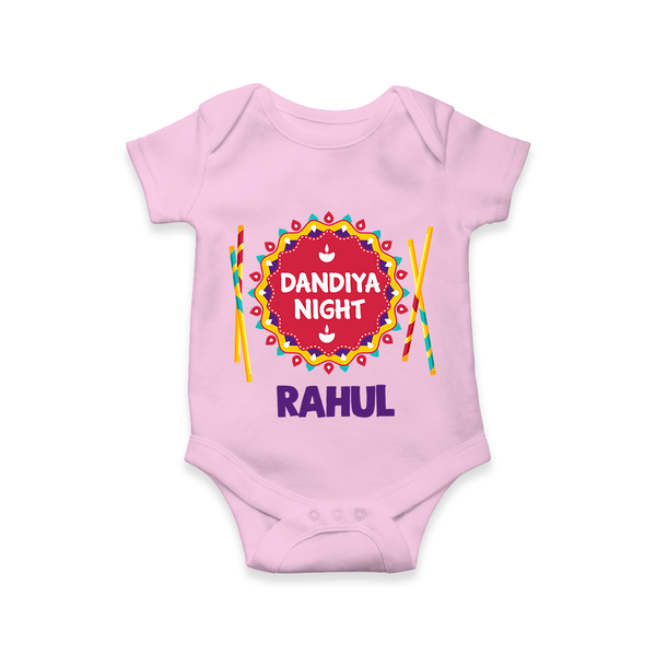 Little Garba Rockstar Personalized Romper - BABY PINK - New Born (Chest 14")