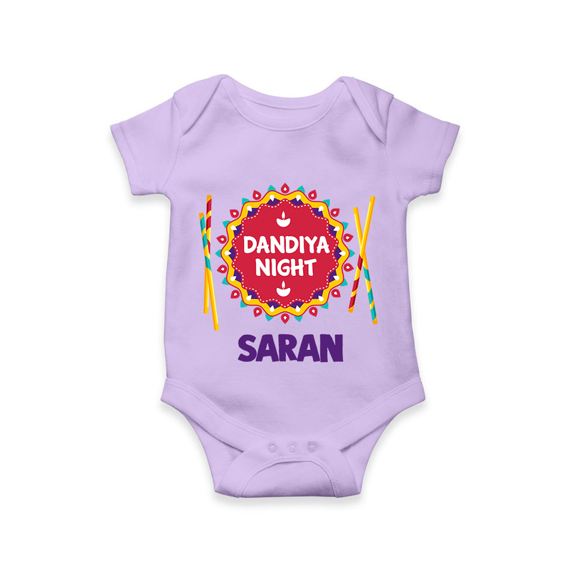 Dandiya Night Romper/Onesie | Personalized Baby Romper/Onesie for Festive Celebrations - LILAC - New Born (Chest 14")