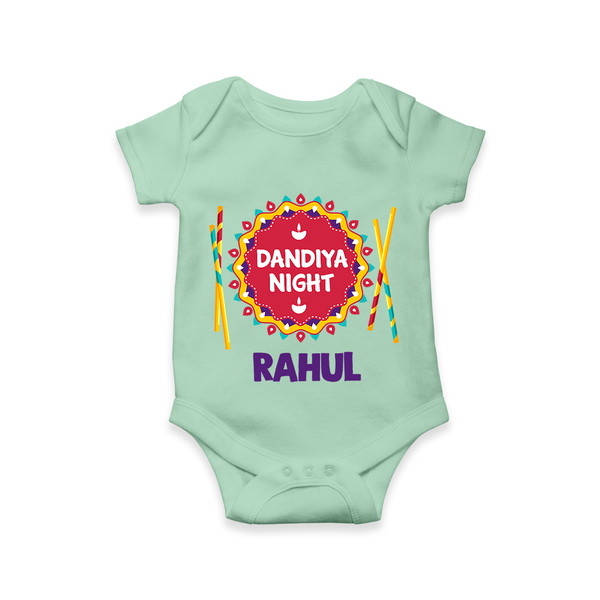 Little Garba Rockstar Personalized Romper - MINT GREEN - New Born (Chest 14")