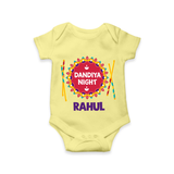 Little Garba Rockstar Personalized Romper - PASTEL YELLOW - New Born (Chest 14")