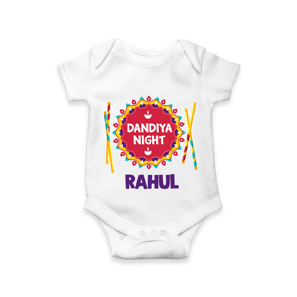 Little Garba Rockstar Personalized Romper - WHITE - New Born (Chest 14")