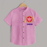 Dandiya Night Shirt | Personalized Baby Shirt for Festive Celebrations - BABY PINK - 0 - 6 Months Old (Chest 23")