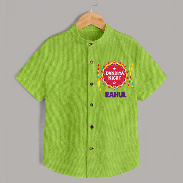 Dandiya Night Personalized Shirt - LIME GREEN - 0 - 6 Months Old (Chest 23")