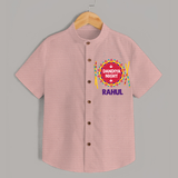Dandiya Night Personalized Shirt - PEACH - 0 - 6 Months Old (Chest 23")