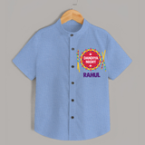 Dandiya Night Personalized Shirt - SKY BLUE - 0 - 6 Months Old (Chest 23")