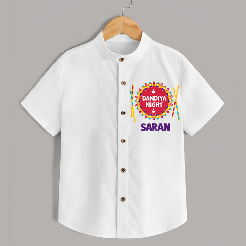 Dandiya Night Shirt | Personalized Baby Shirt for Festive Celebrations - WHITE - 0 - 6 Months Old (Chest 23")