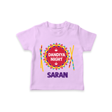 Dandiya Night T-shirt | Personalized Baby T-shirt for Festive Celebrations - LILAC - 0-5 Months Old (Chest 17")