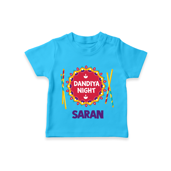 Dandiya Night T-shirt | Personalized Baby T-shirt for Festive Celebrations - SKY BLUE - 0-5 Months Old (Chest 17")