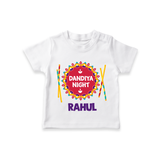 Little Garba Rockstar Personalized T Shirt - WHITE - 0-5 Months Old (Chest 17")