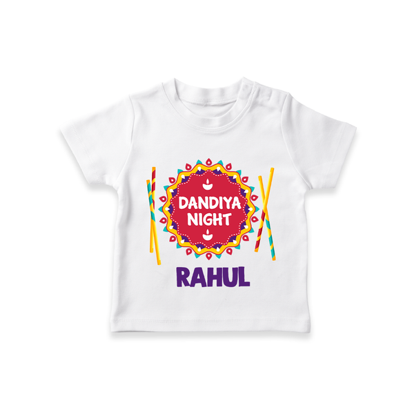 Little Garba Rockstar Personalized T Shirt - WHITE - 0-5 Months Old (Chest 17")