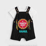 Little Garba Rockstar Personalized Dungaree - BLACK - 0 - 5 Months Old (Chest 18")