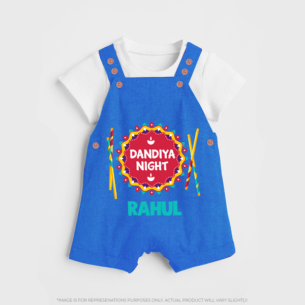 Little Garba Rockstar Personalized Dungaree - COBALT BLUE - 0 - 5 Months Old (Chest 18")