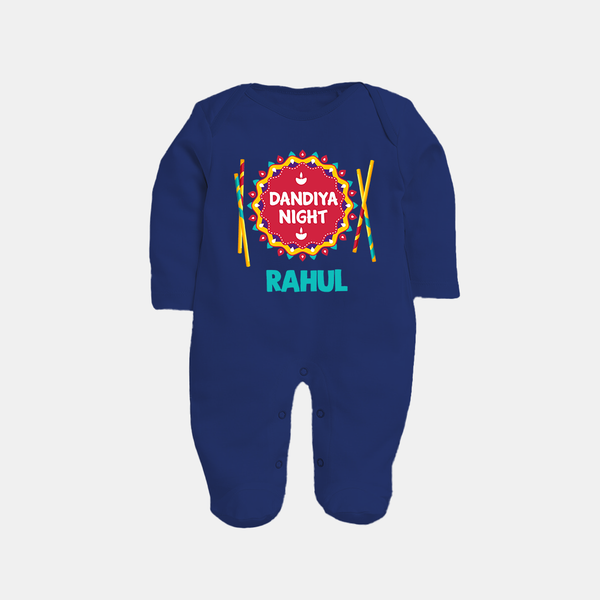 Little Garba Rockstar Personalized Full Body Suit - NAVY BLUE - New Born (Chest 7.5")