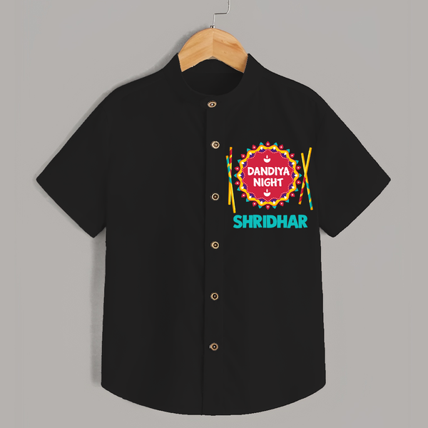Dandiya Night Shirt | Personalized Baby Shirt for Festive Celebrations - BLACK - 0 - 6 Months Old (Chest 23")