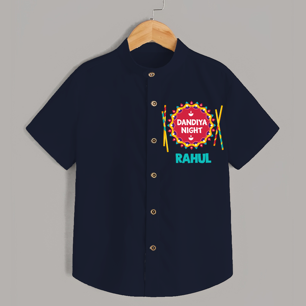 Dandiya Night Personalized Shirt - NAVY BLUE - 0 - 6 Months Old (Chest 23")