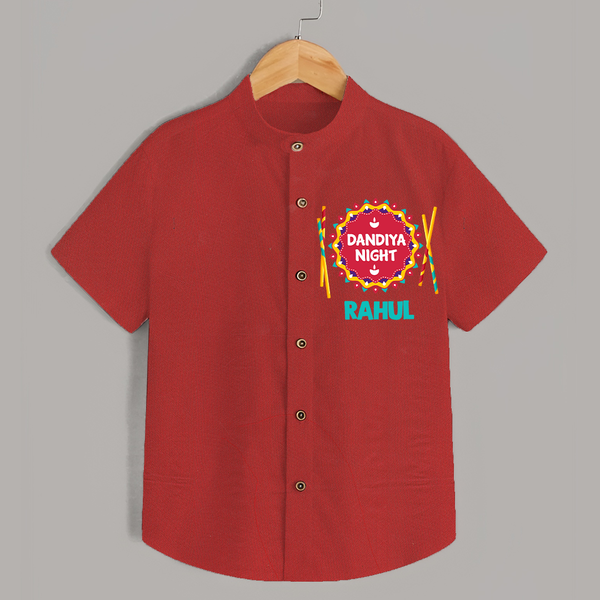 Dandiya Night Personalized Shirt - RED - 0 - 6 Months Old (Chest 23")