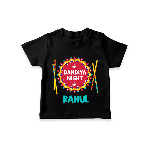 Little Garba Rockstar Personalized T Shirt - BLACK - 0-5 Months Old (Chest 17")