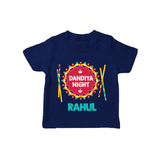 Little Garba Rockstar Personalized T Shirt - NAVY BLUE - 0-5 Months Old (Chest 17")
