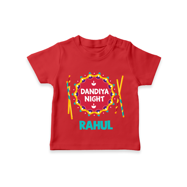 Little Garba Rockstar Personalized T Shirt - RED - 0-5 Months Old (Chest 17")
