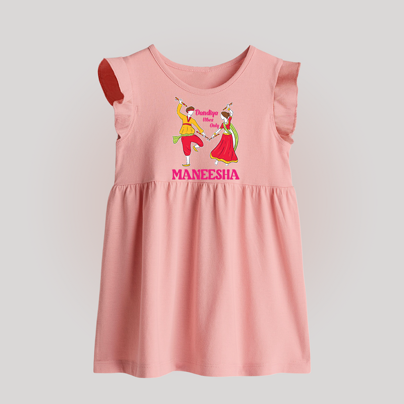 Dandiya Vibes Only Baby frock | Custom Baby Baby frock for Garba and Navratri - BABY PINK - 0 - 3 Months Old (Chest 17")