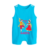 Dandiya Vibes Only Romper suit/sleeveless romper | Custom Baby Romper suit/sleeveless romper for Garba and Navratri - SKY BLUE - 0 - 5 Months Old (Chest 18")