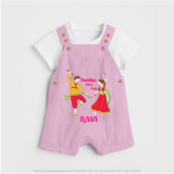 Dandiya Night Celebration Personalized Dungaree - BABY PINK - 0 - 5 Months Old (Chest 18")