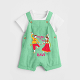 Dandiya Night Celebration Personalized Dungaree - GREEN - 0 - 5 Months Old (Chest 18")