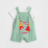 Dandiya Night Celebration Personalized Dungaree - MINT GREEN - 0 - 5 Months Old (Chest 18")