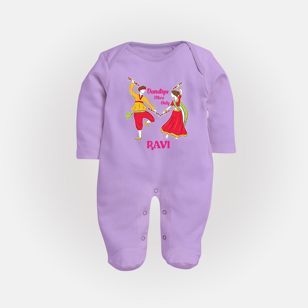 Dandiya Night Celebration Personalized Full Body Suit - LILAC - New Born (Chest 7.5")