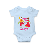 Dandiya Vibes Only Romper/Onesie | Custom Baby Romper/Onesie for Garba and Navratri - BABY BLUE - New Born (Chest 14")
