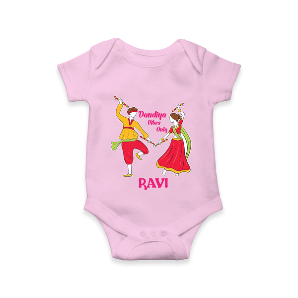 Dandiya Night Celebration Personalized Romper - BABY PINK - New Born (Chest 14")
